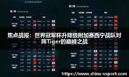 焦点战报：世界冠军杯升降级附加赛西宁战队对阵Tiger的巅峰之战